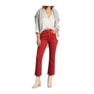 NEW DAZE shy girl high rise crop flare jean in cherry